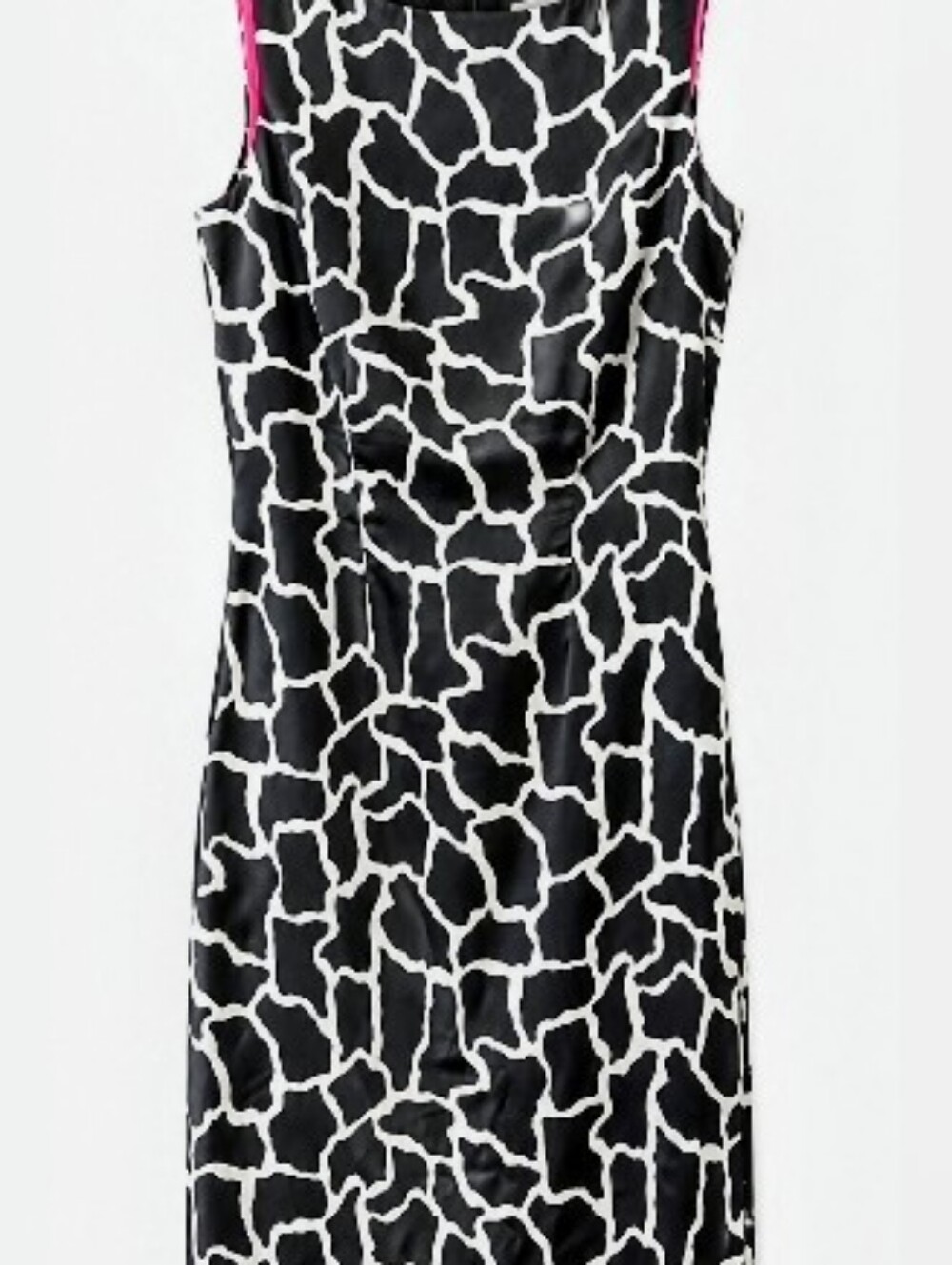 Cocktail Party Dress Silk Black and White Patterned Women's Dress